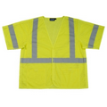 S620 ANSI Class 3 Hi Viz Lime Mesh Break-Away Vest w/ Hook & Loop (Medium)